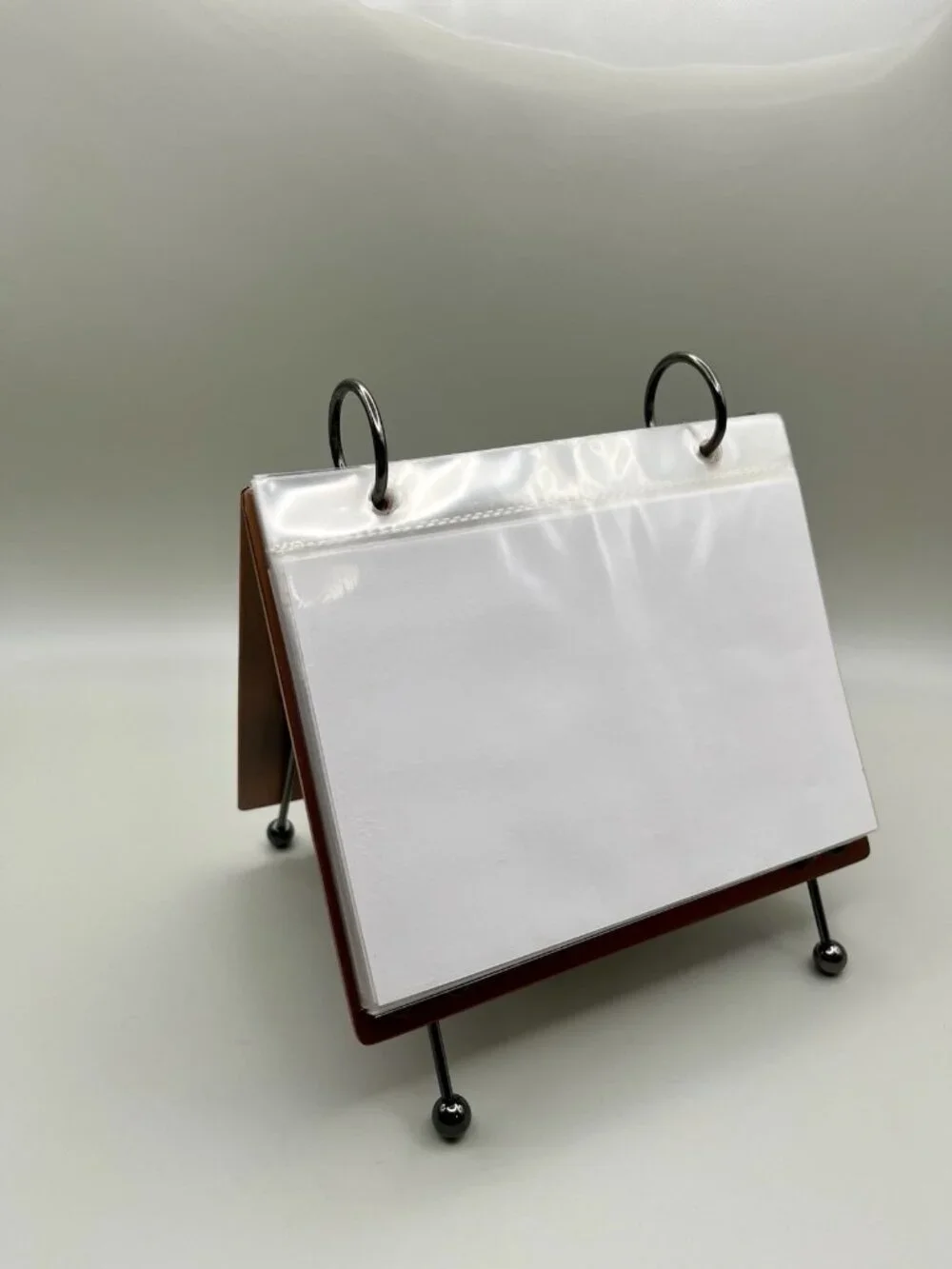 VTG Y2K Copper Tone Tabletop Flip Photo Album Floral Metal Easel Stand Cottage